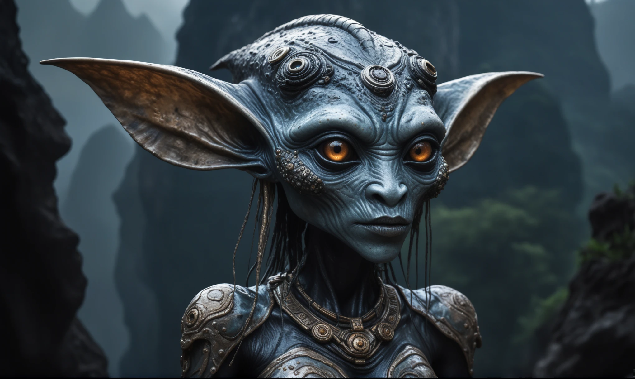full body shot,beggar deep niobium paladium The Alien Entity,native italian babychild, wants eat,survival in criminal city of future, Technicolor,natural skin textures, hyper realism, hyper detailed,Extremely detailed,High contrast,Masterpiece,Realistic,Ultra Detailed, intricate details,realistic humid leather,extremly intricate,Epic Realistic, cinematic style,irina yermolova,high contrast,hdr,extremely detailed, deep night landscape,masterpiece,intricate details,faded,eyes extremely detailed, high detailed eyes,8k resolution,RAW,retina, Nikon Z9,China,orc,Li River ,Guangxi Zhuang of China,tkt style, pointed ears perfect, Elf,transition between two art styles, Ink painting to photorealism, Double contact, X-ray, Creative, vivid light, masterpiece, fantasy, Abstract, Surrealism, super detailed, high resolution, stop:35;(((creature with a spectral and ghostly appearance)). Her skin is pale, almost translucent,ancient rock paintings of the first people,sharkfish's leather,A Modern flat toon Crazy whit a Big ONE a Only Eye Robot USSR , and helmet Style, tongs in hands, Tv head, pinhead, camouflage , Ambient in a meteorite crater super detailed,