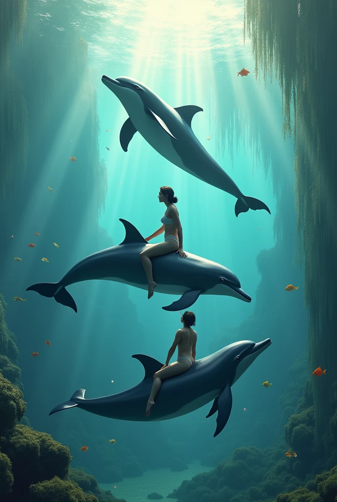 Dolphins riding humans