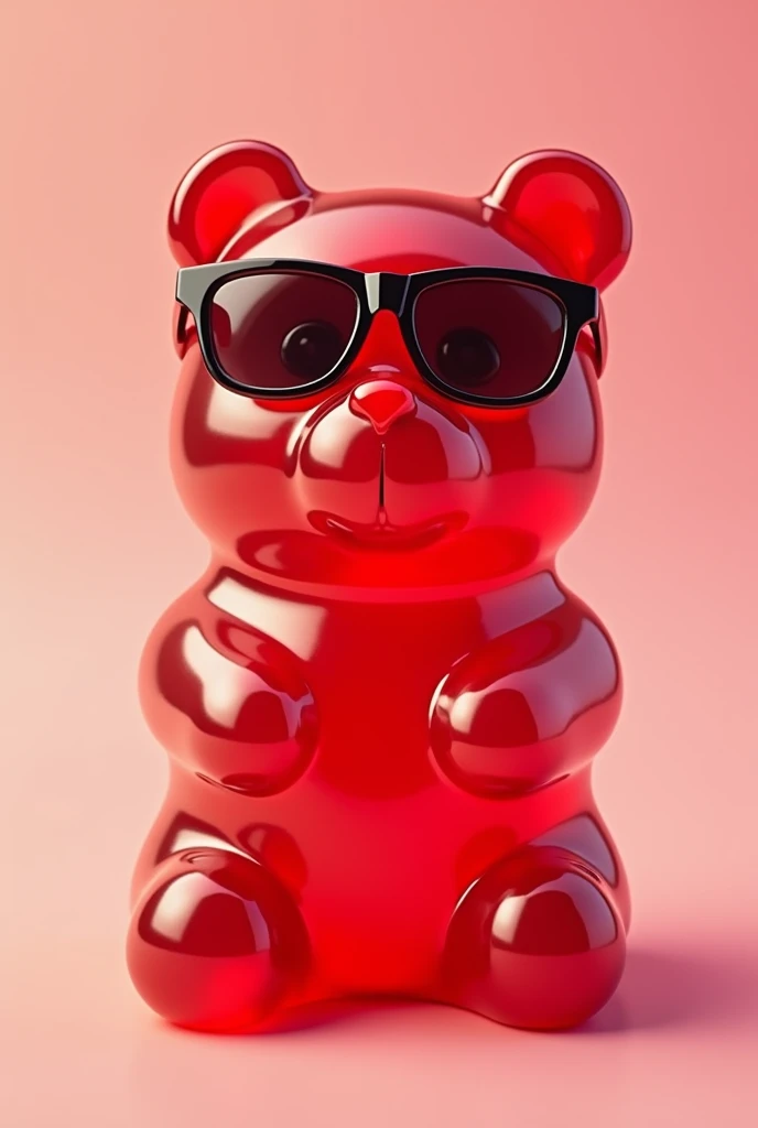 Red gummy bear with sunglasses