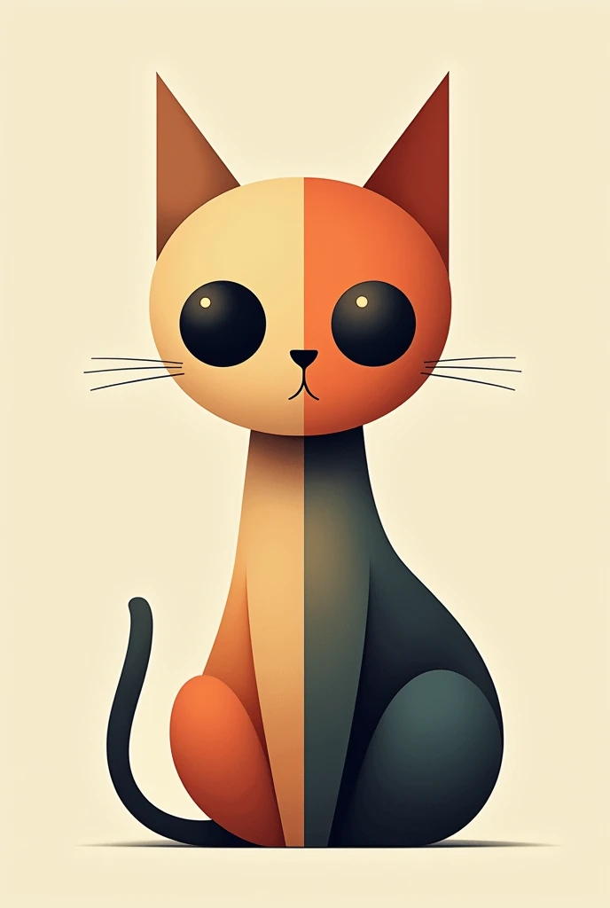There are some circular and triangular shapes. Combine these shapes into a cat,In addition to the two shapes provided,Do not use other lines