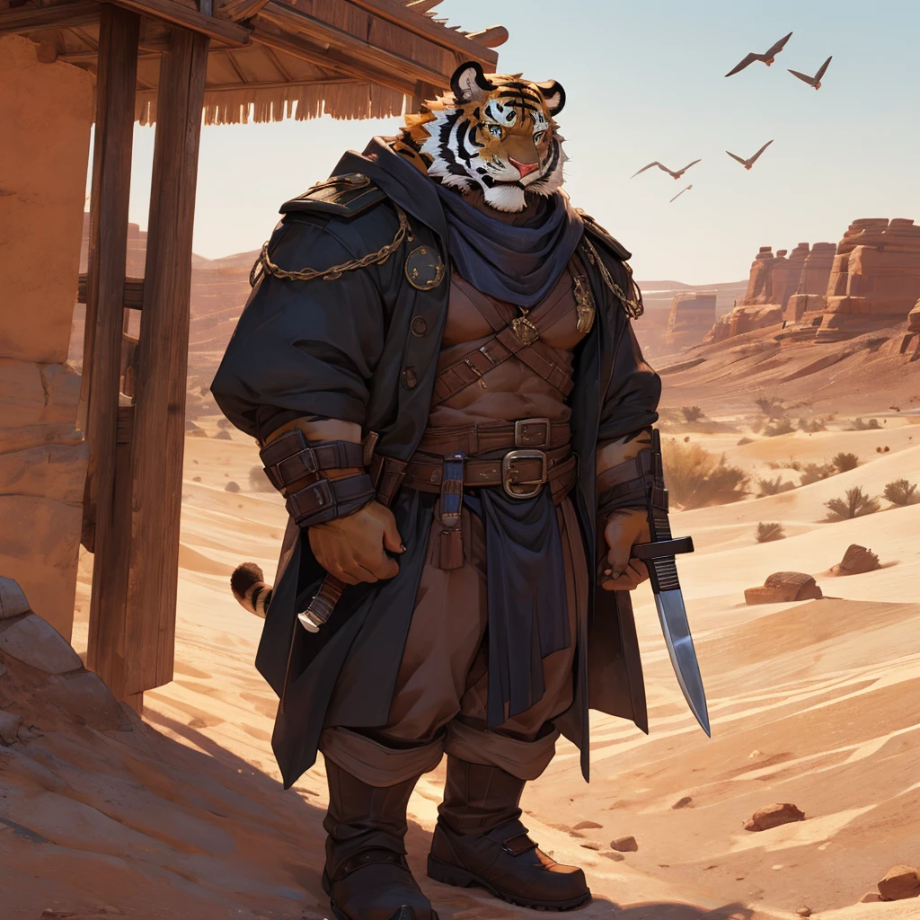 Desert Gobi Muscles，A bandit with a big knife, a burly tiger in plain clothes, a camel caravan in the desert