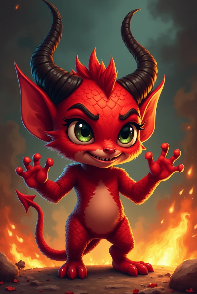 Create a little devil where it says I am Lourdes 