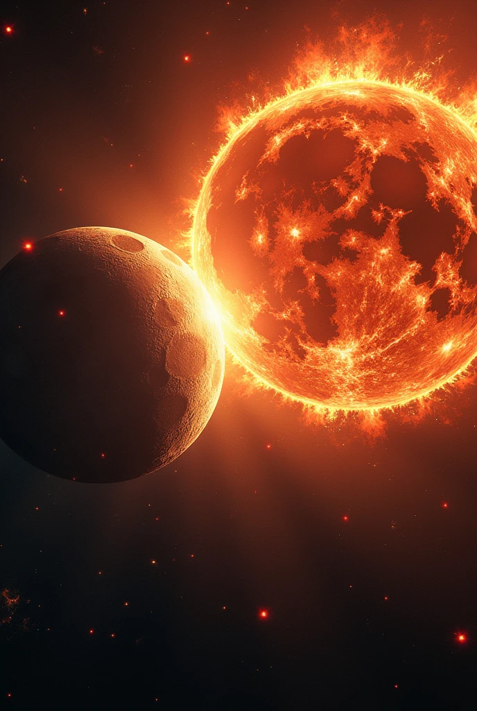moon colliding with the sun