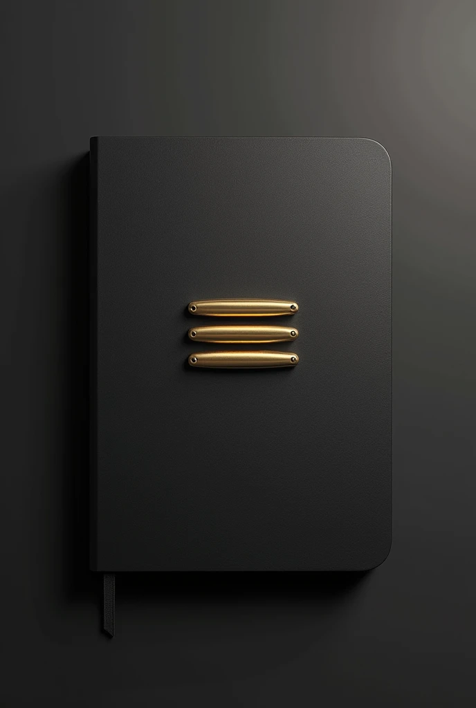 Create an aviation-themed notebook, with black color and three golden bars typical of pilots' loops.