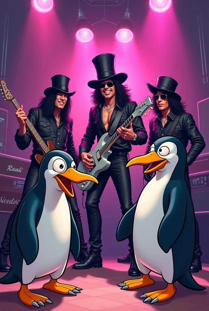 The Penguins of Madagascar themed Guns and Roses Nickelodeon cartoon