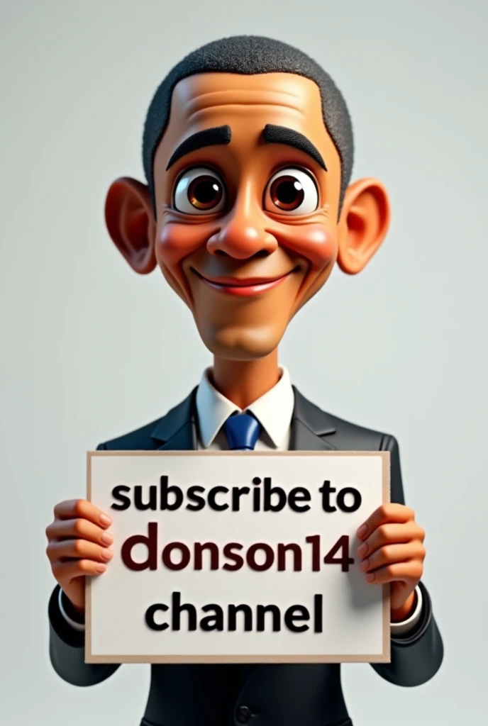 Obama avatar with a pancarte où on écrit: Subscribe to DONSON14 Channel 