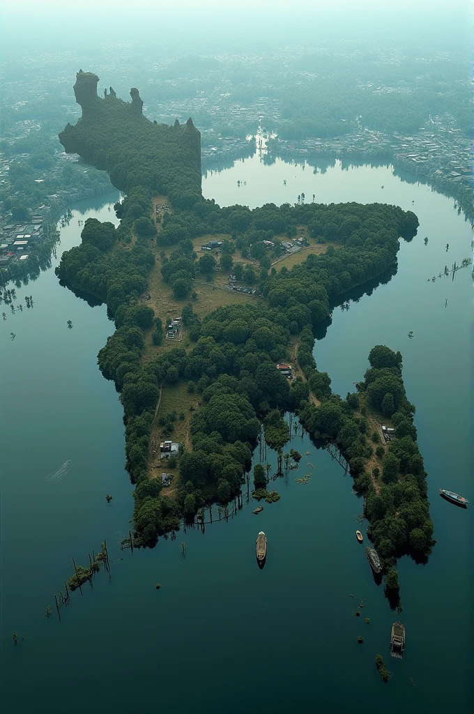 Full Bangladesh maps under water of flood
