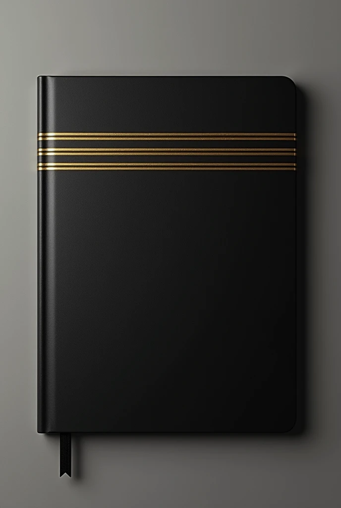 Create an aviation-themed notebook, with black color and three gold stripes typical of pilots&#39; belt loops.