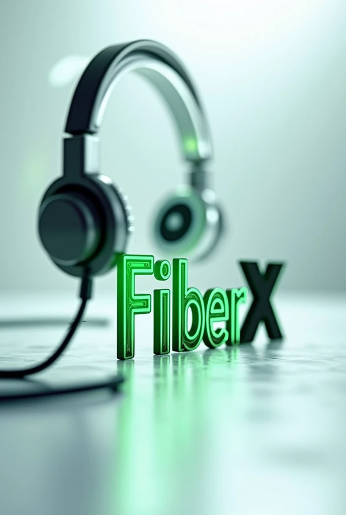 Create a call center head image and an internet ont with the name below Proactive FiberX highlighted in green and black