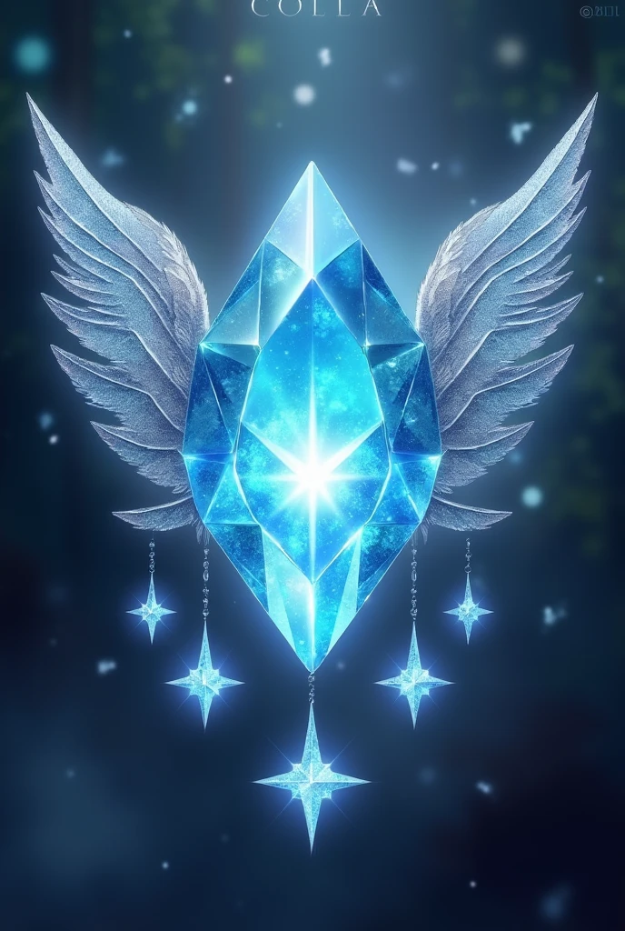 Colla has a very beautiful sky blue gemstone, with silver wings on the sides and three stars under the stone.