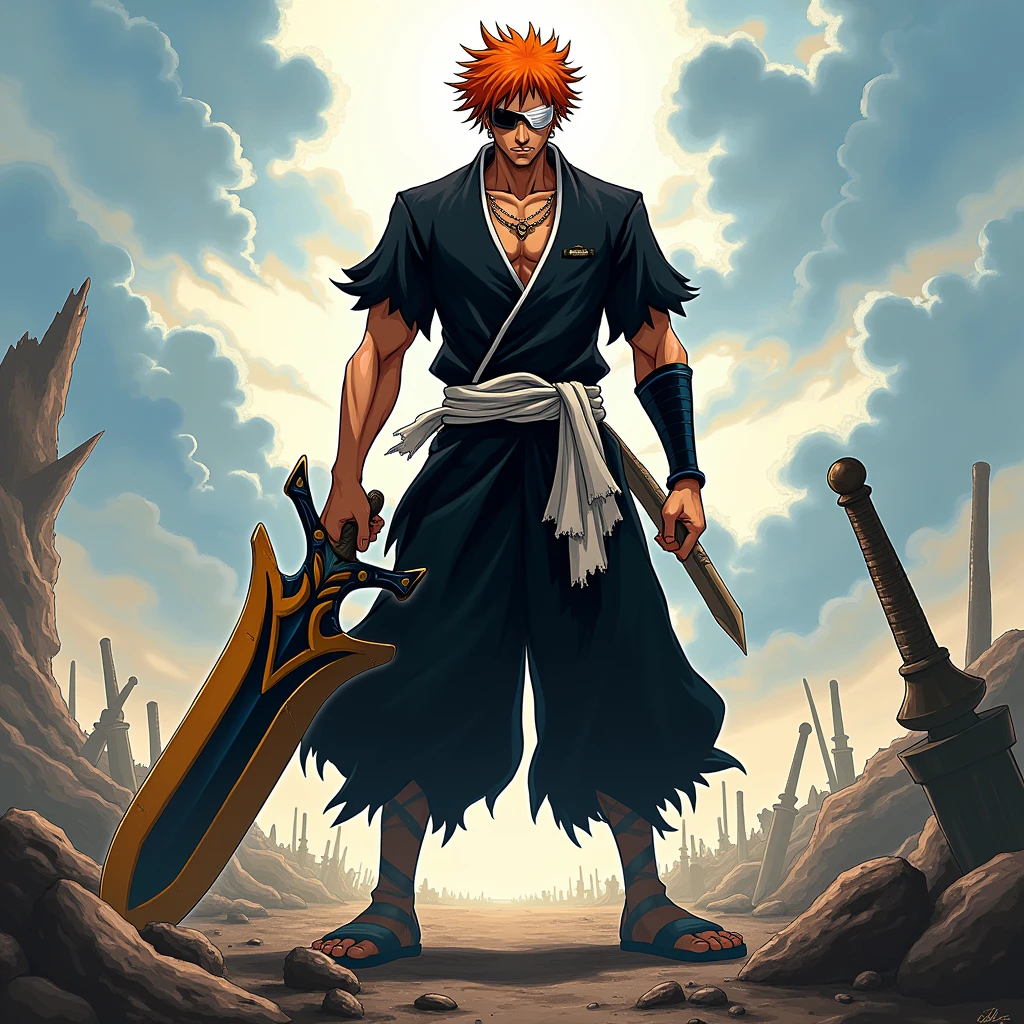 strong warrior, ZARAKI KENPACHI, anime bleach