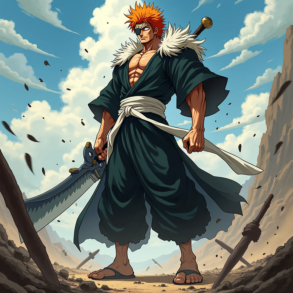 strong warrior, ZARAKI KENPACHI, anime bleach
