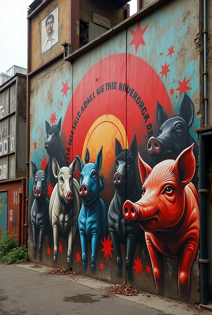 generates images of a simple Bronx-type graffiti of the "Animal Farm" 