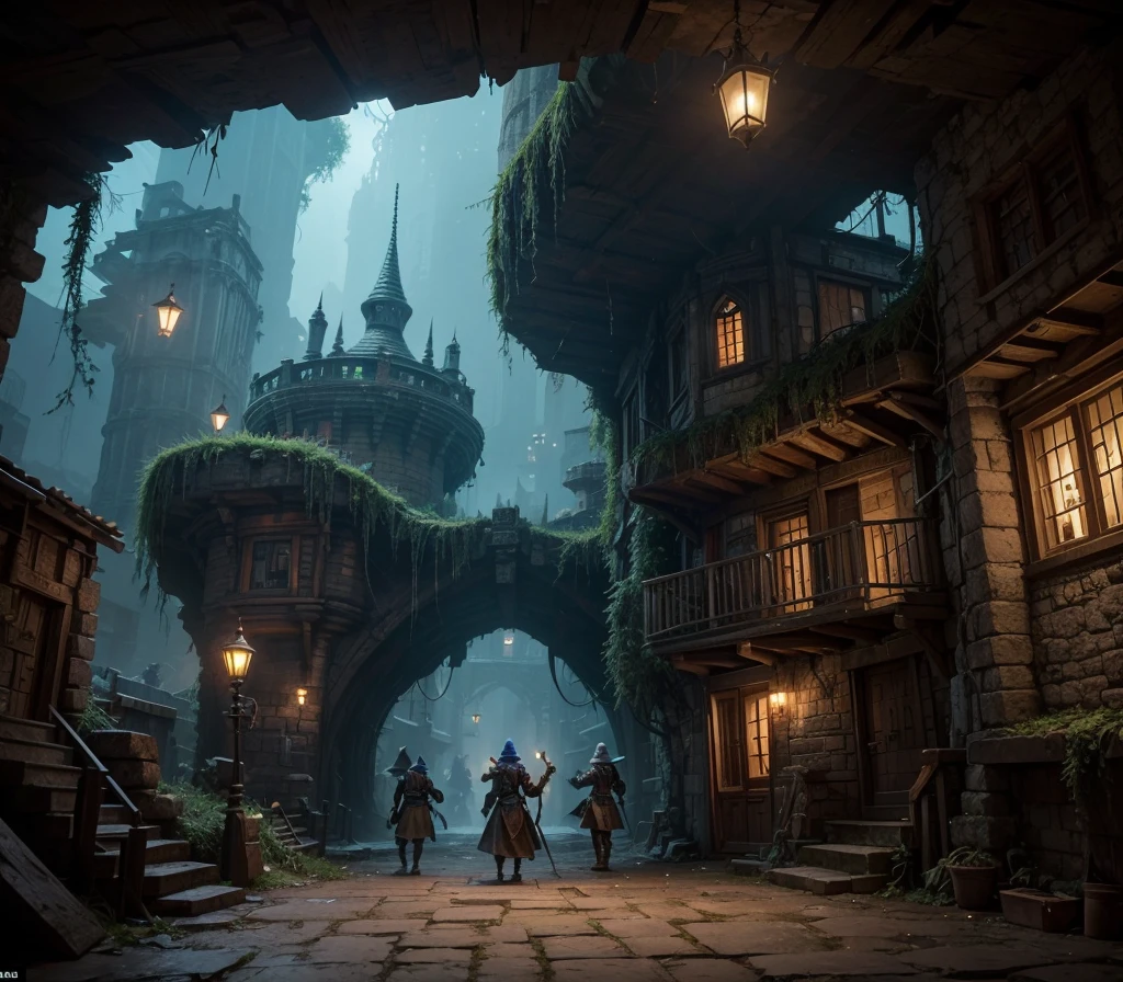 a vast underground city of kobolds called Drak'Zarath, situated deep within the earth. The city is a labyrinth of narrow, winding tunnels, lit by bioluminescent fungi that emit a dim, spectral light. In the heart of the city, there is a central chamber dominated by an ancient stalactite, where kobold leaders meet to make decisions. The buildings are made of rough stone, clay, and wood, reflecting the improvised and chaotic architecture of the kobolds. The city is divided into different districts: the 'Purple Hall,' a large room where elders and priests perform rituals; 'Blue Edge,' a noisy market where rare minerals, alchemical potions and curious relics are exchanged; and 'The Slums,' a warren of cramped tunnels where the poorest kobolds live in squalid conditions.
The 'Citadel' is a fortress in the center of the city, surrounded by stone walls, where kobold warriors guard treasures and defend the city against invaders. The city is protected by 'Daggerbark Gate,' a heavily guarded entrance with multiple hidden traps and constant patrols. 'Noon Road' is the city's main thoroughfare, cutting through the underground labyrinth, leading to different important areas. The terrain is uneven, with traps hidden everywhere, ready to capture unsuspecting intruders. Small streams cross the city, flowing between buildings and creating a network of makeshift bridges.
The sound of hammers rings out from the workshops where kobolds forge weapons, create ingenious traps, and experiment with dangerous alchemical concoctions. Deep in the city, a sacred shrine dedicated to the dragon god of the kobolds, adorned with offerings of precious stones and bones, where a shaman chants in Draconic. The city is alive but chaotic, a true fortress hidden deep within the earth, where only the kobolds know all the secrets and passages.