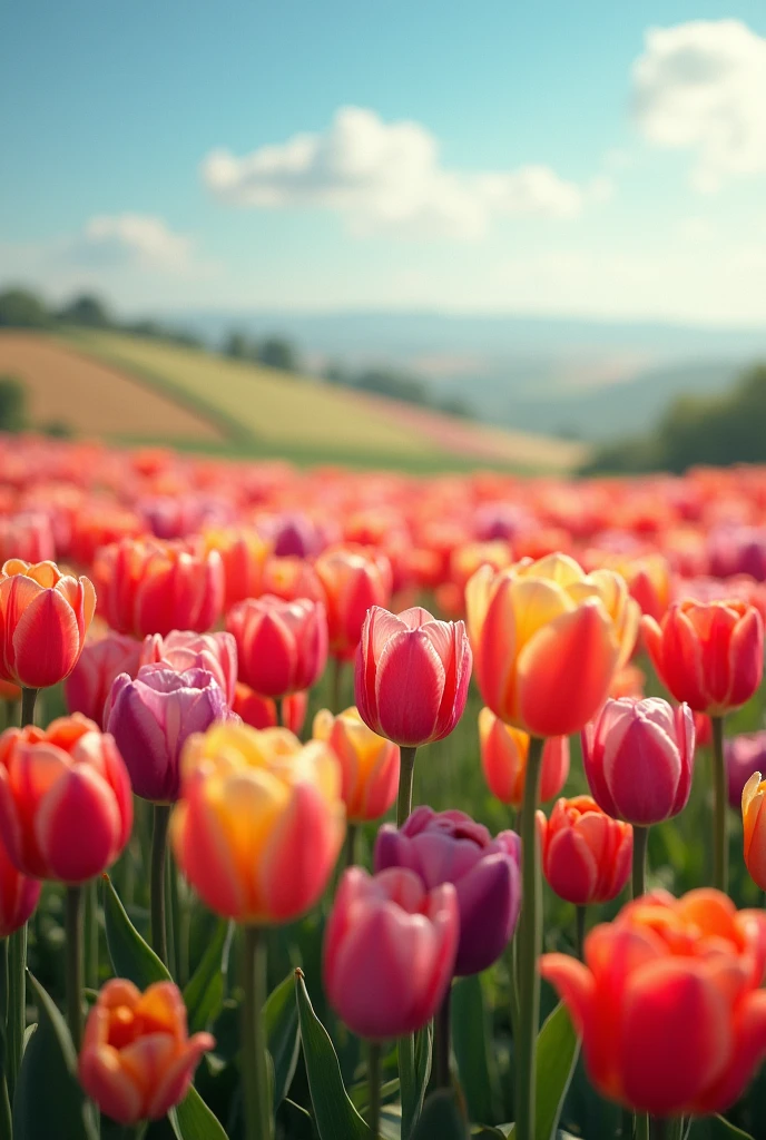 Generate a photo for a website selling tulip-related clothing