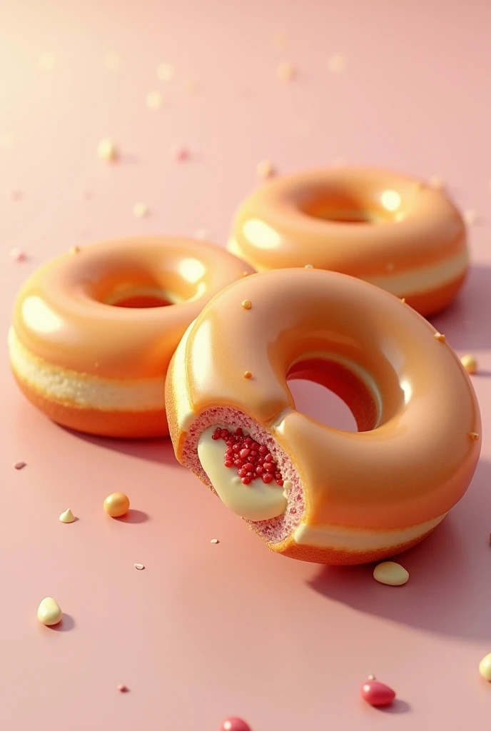 photo realistic filled donuts 