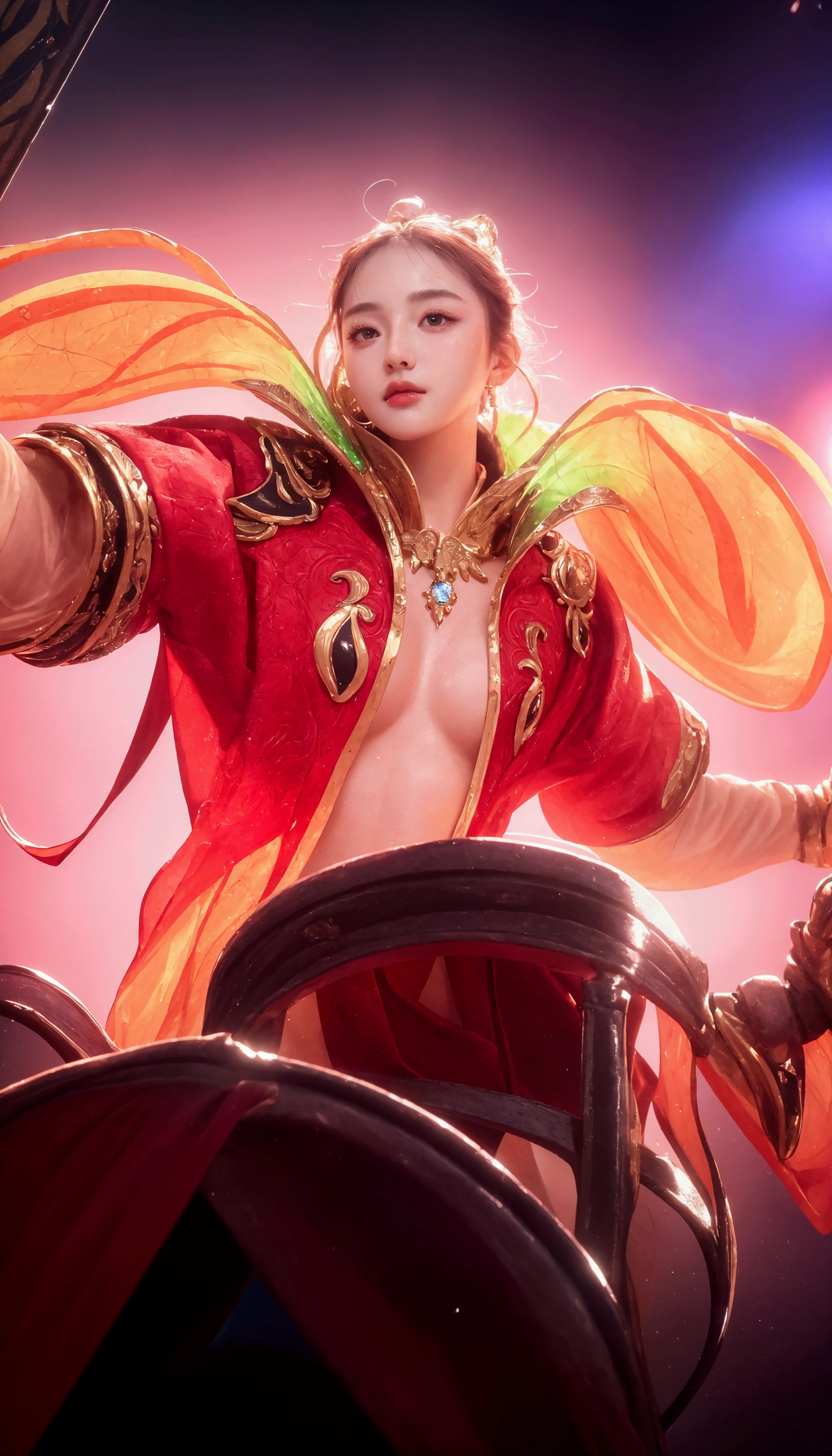 ((Best quality, 8k, masterpiece :1.3)), upper body, sharp focus :1.2, Beautiful woman with perfect figure, Highly detailed facial and skin texture, Detailed eyes, Double evelids, Interior view, ferpect lighting, Glowing skin.