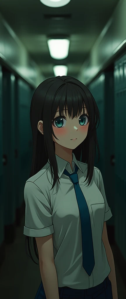 (32K:1.9, Highest quality, masterpiece, Ultra-high resolution), Perfect dynamic composition:1.3, Highly detailed skin and facial textures:1.3, Detailed eyes, Detailed limbs, Cute sexy slim Japanese schoolgirl, Fair skin, ((Clarity:1.1)), (High school girl blazer uniform with blue tie:1.3), (Huge breasts about to burst:1.0, Don't show areola), (Cunning Smile:0.9, Totally captivates you:0.9), (Beautiful Blue Eyes, Transparent and beautiful eyes:0.8), Sexy Face:0.4, blush:1.1, (A taste that exudes beautiful eroticism:0.8), Professional random camera work, Cinematic Light Effects, ((Full Body Shot)), ((Too erotic:0.9)) , romantic, mysterious, Object of admiration, original, dramatic, artistic, Innovative, charm, Heartful, Fancy, Tilt, sense of loss, special, exciting, Extreme, sense of openness, joy, joyの表現, ((若さのcharm, 女性的なcharm))