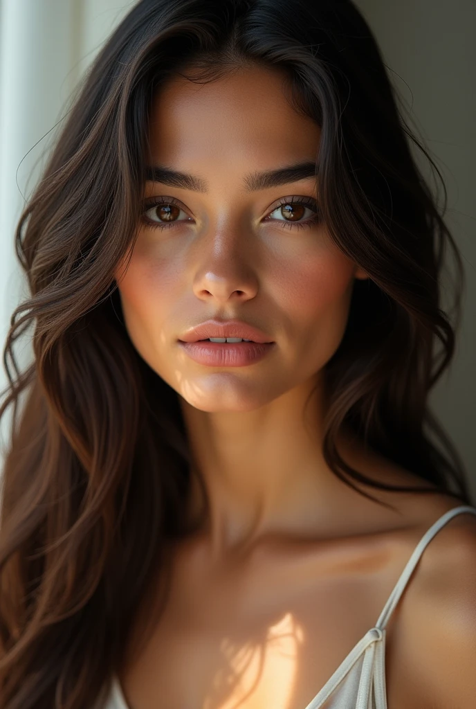 colombian brunette with brown eyes and natural brown hair 
