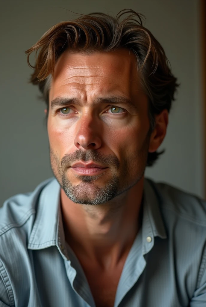 A man, high, good white body, not light blond, light eyes, about 39 without beard