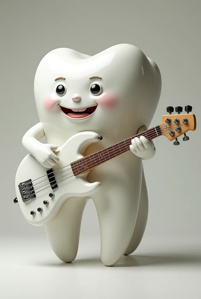 A molar playing a white 5-string bass