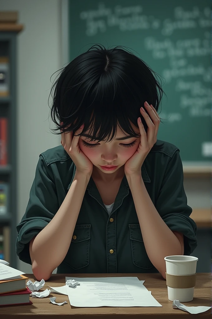 10 yr old Girl, crying, sitting , school,sad 