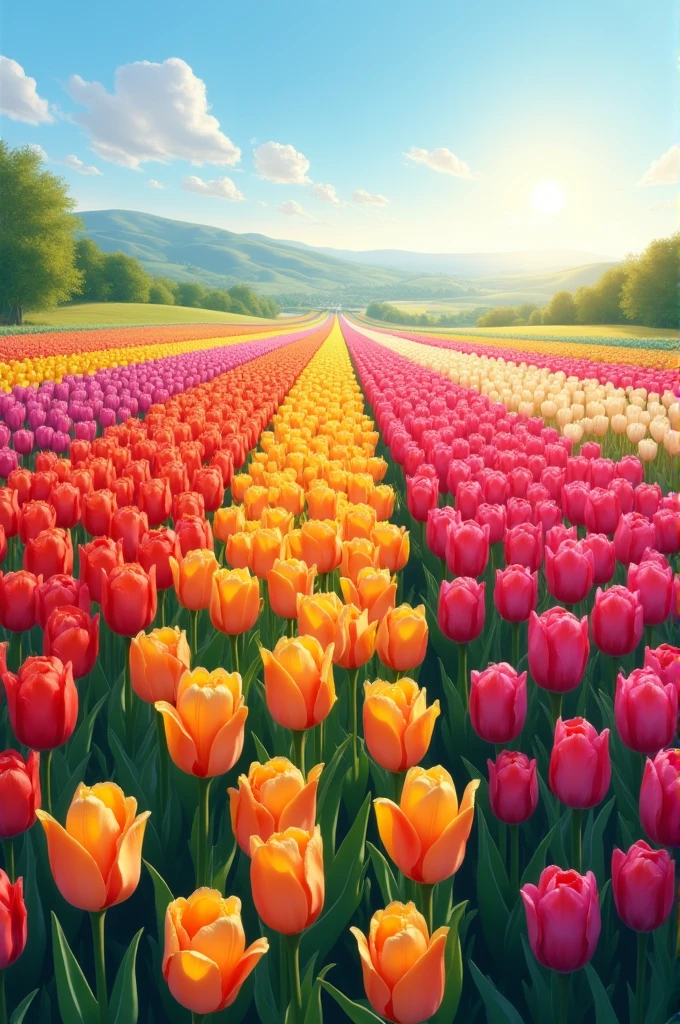 Easy to draw a tulip field