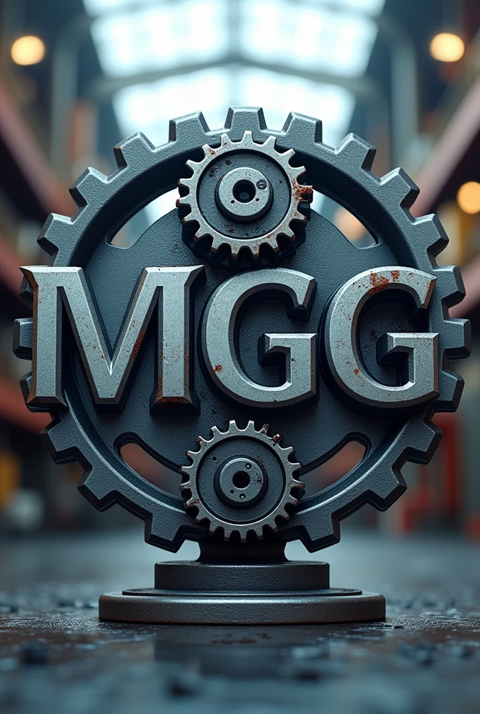 Create a mechanical engineering themed logo with the initials MGG