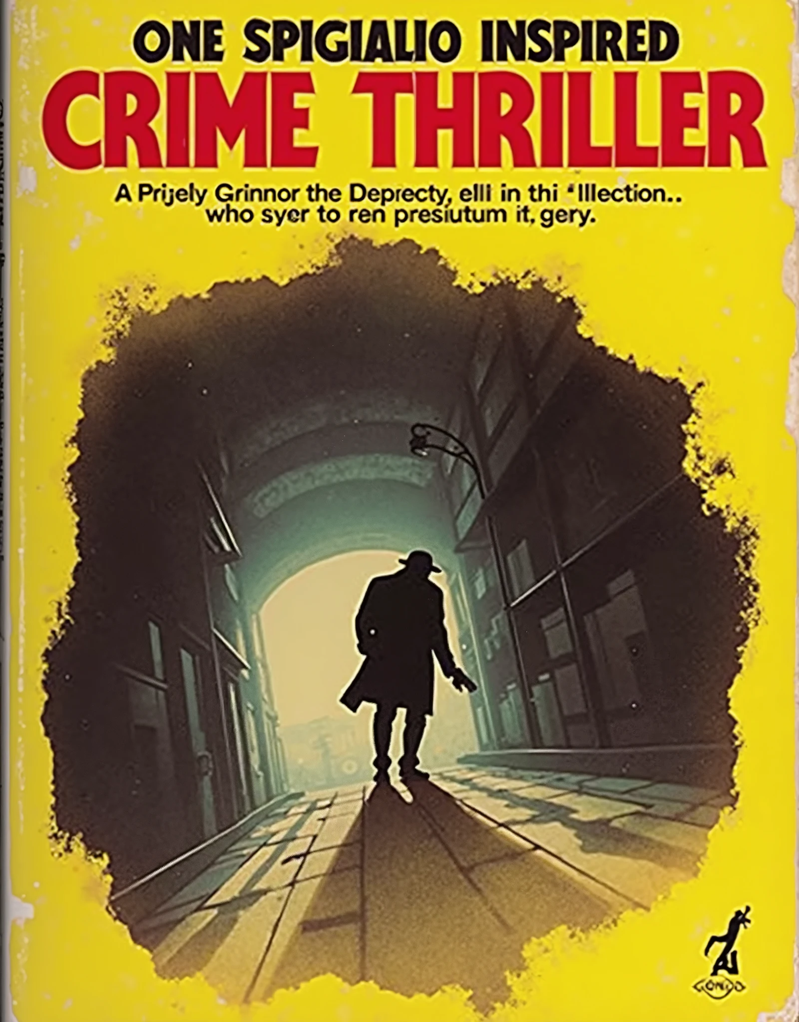 paperback book cover, giallo crime thriller, enhance details, redesign images,