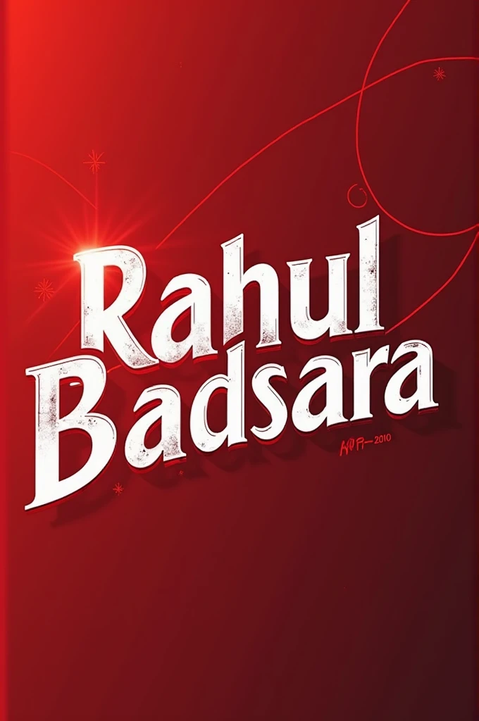 Rahul Badsara Name On a Gym with red and white colour combination 