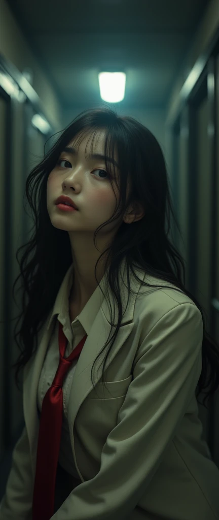 (32K:1.9, Highest quality, masterpiece, Ultra-high resolution), Perfect dynamic composition, Highly detailed skin and facial textures:1.3, Detailed eyes, Detailed limbs, Cute sexy slim Japanese schoolgirl, Fair skin, ((Clarity:1.1)), (High school girl blazer uniform with red tie:1.3), (Huge breasts about to burst:1.0, Don't show ??????), (Cunning Smile:0.9, Totally captivates you:0.9), (Beautiful Blue Eyes, Transparent and beautiful eyes:0.8), Sexy Face:0.4, blush:1.1, (A taste that exudes beautiful eroticism:0.8), Professional random camera work, Cinematic Light Effects, ((Full Body Shot)), ((Too erotic:0.9)) , romantic, mysterious, Object of admiration, original, dramatic, artistic, Innovative, charm, Heartful, Fancy, Tilt, sense of loss, special, exciting, Extreme, sense of openness, joy, joyの表現, ((若さのcharm, 女性的なcharm))