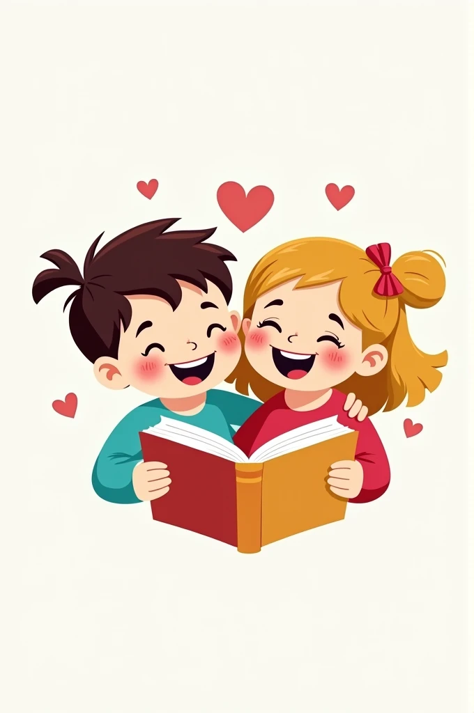 Create a logo saying giggle and learn. There should be giggling children and a book