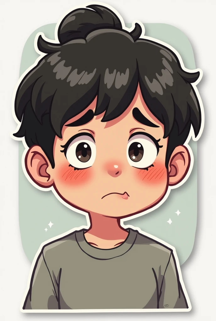 Make a WhatsApp sticker of a sad but not worried animated period