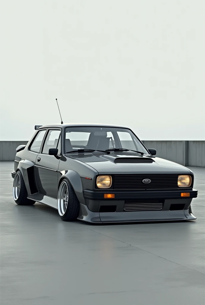 Chevette Junior turbo lowered dark gray year 83 drawing