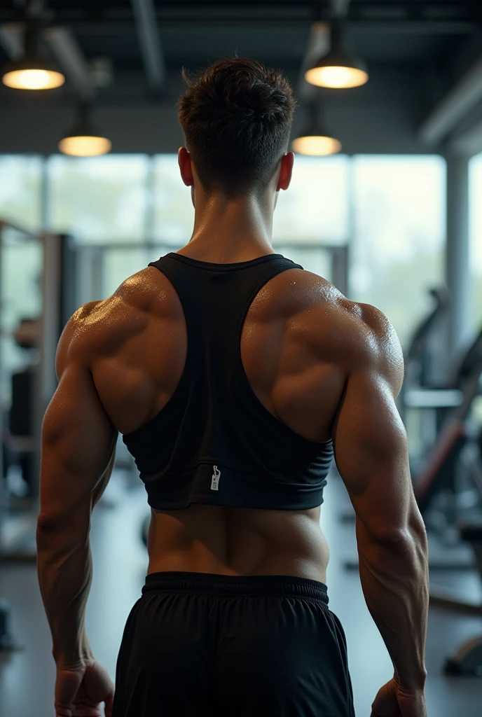 A gym boy 18 year but face not visible only back