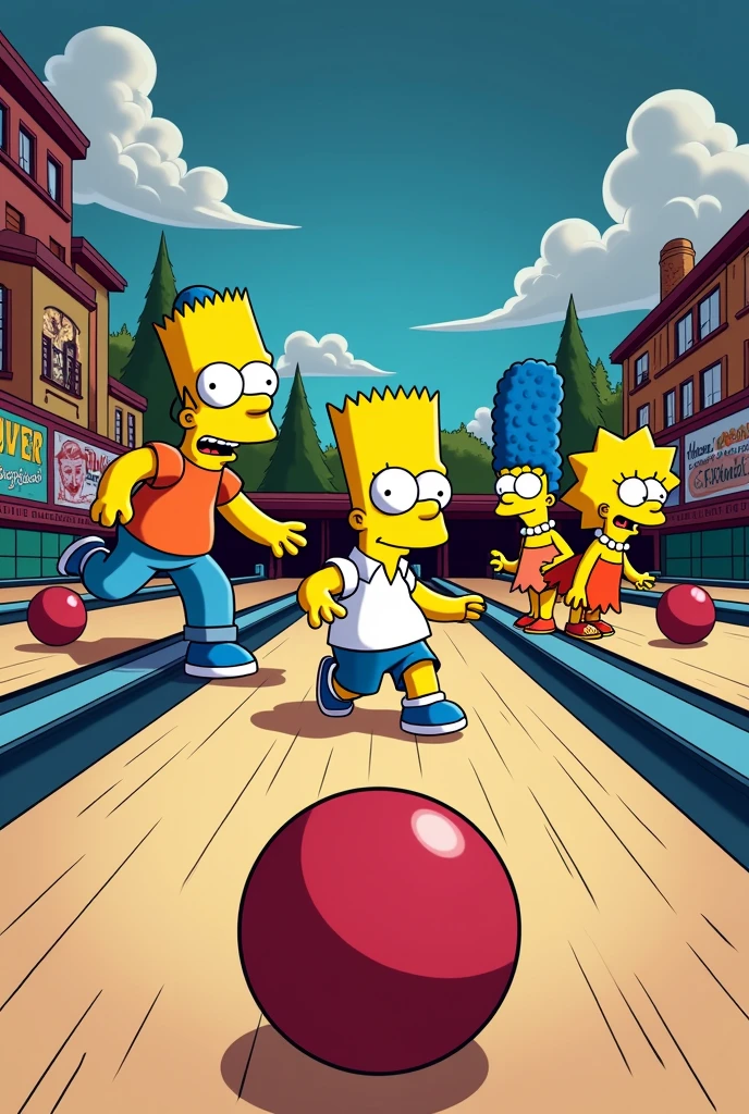 bowling game in the lines of the simpsons
