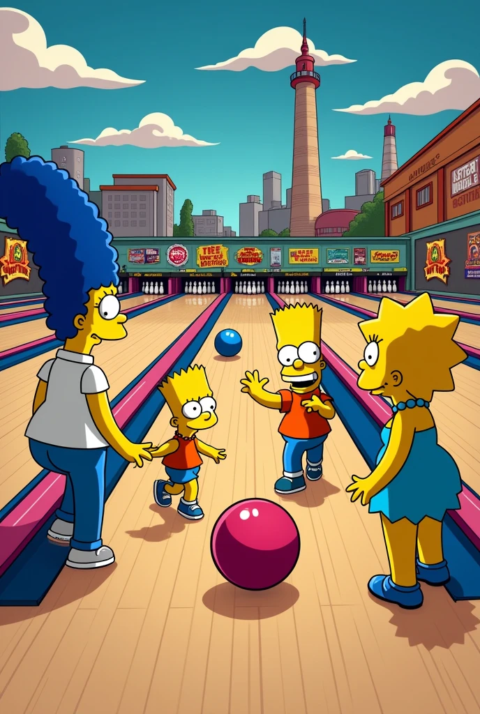 bowling game in the lines of the simpsons