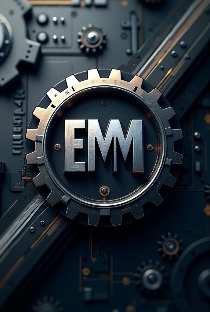 Create a mechanical engineering themed logo with the initials EMM 
