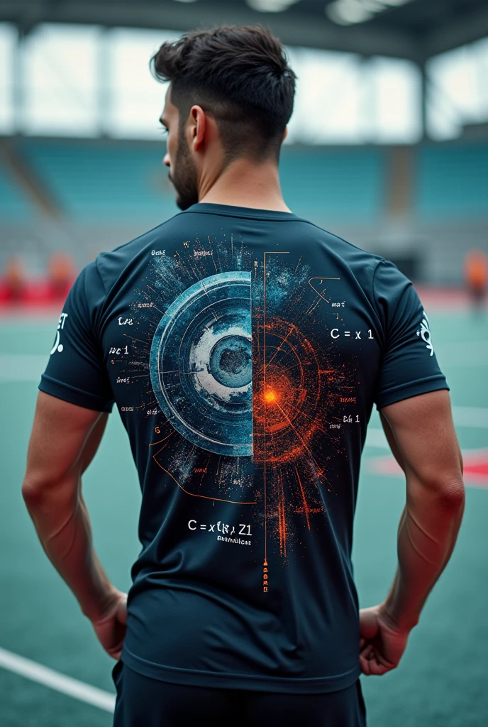 Sports t-shirt with mathematical physics design