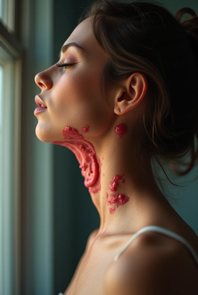 beautiful woman with unreal body, with the vagina being raped by multiple slimy purple tentacles