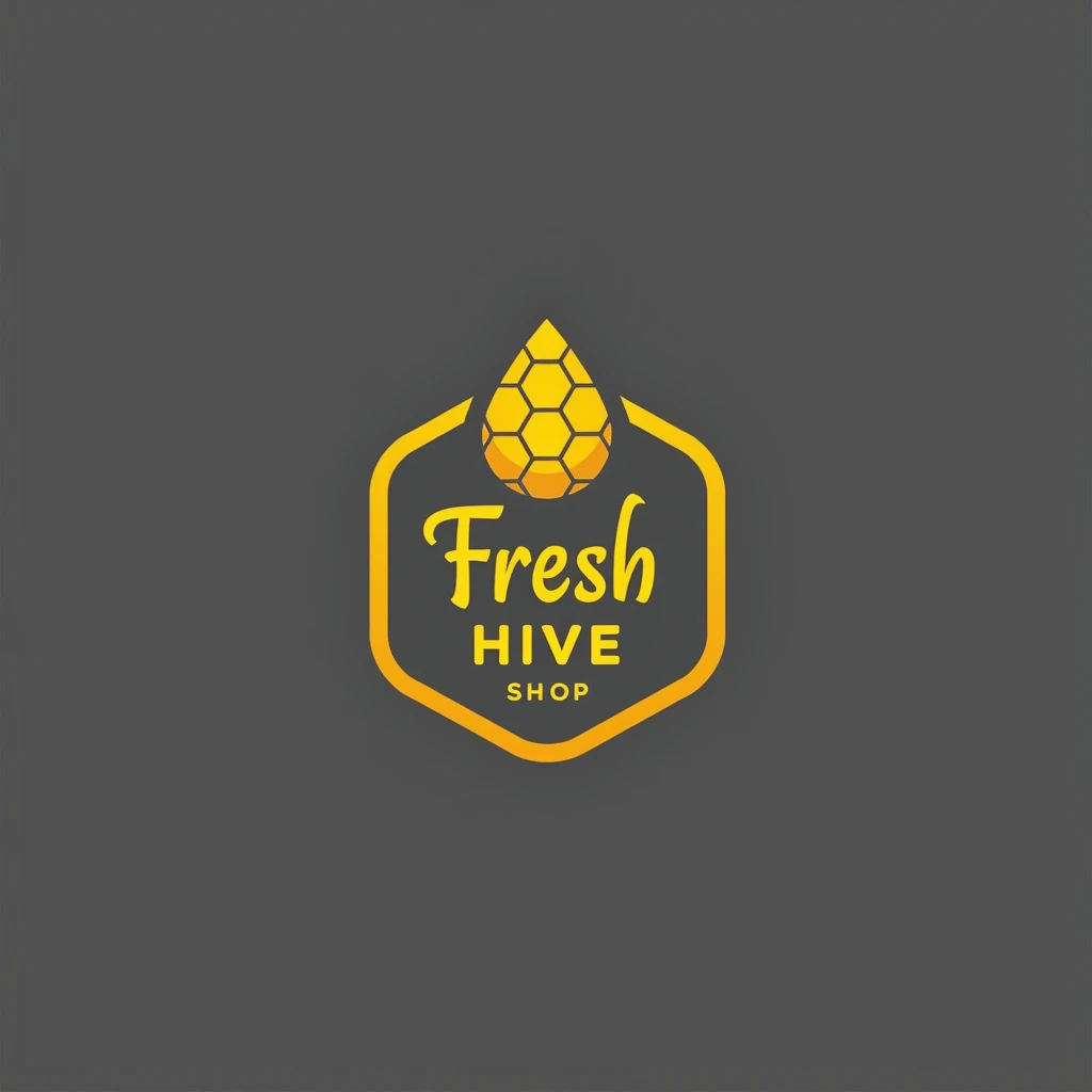 create a logo for my online store with the name Fresh Hive shop, a logo that inspires confidence and makes people want to buy and with colors like gray, black and yellow

