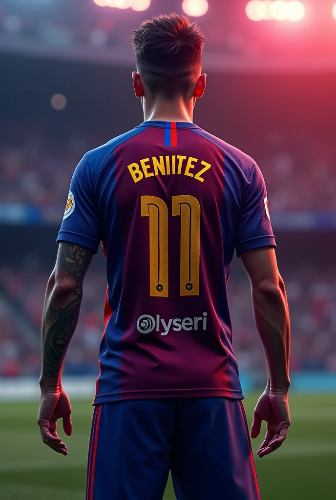 Barcelona Spain 2023 Shirt/24 with BENITEZ as the name and the number 11