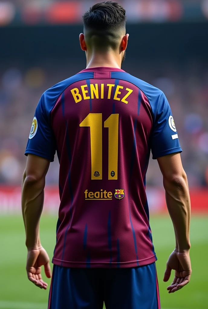 Barcelona Spain 2023 Shirt/24 with BENITEZ as the name and the number 11