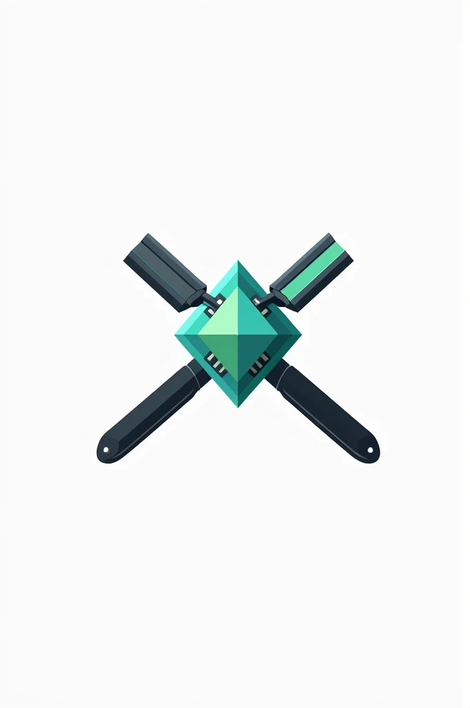 Create a flat vector, illustrative-style emblem logo design for a barber 'ChonchBlendz' established in 2020 , featuring a diamond modern straight razors crossed in the center of the company name. Use bright green, blue, grey and black colors to convey trust, premium service and a luxury experience against a white background.