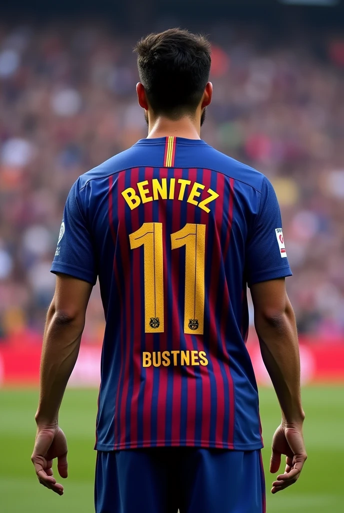 Barcelona Spain 2023 Shirt/24 with BENITEZ as the name and the number 11