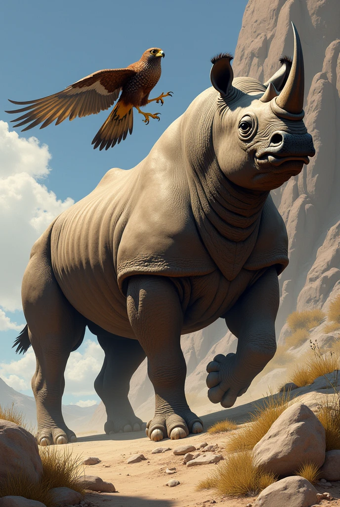 Rhino and falcon