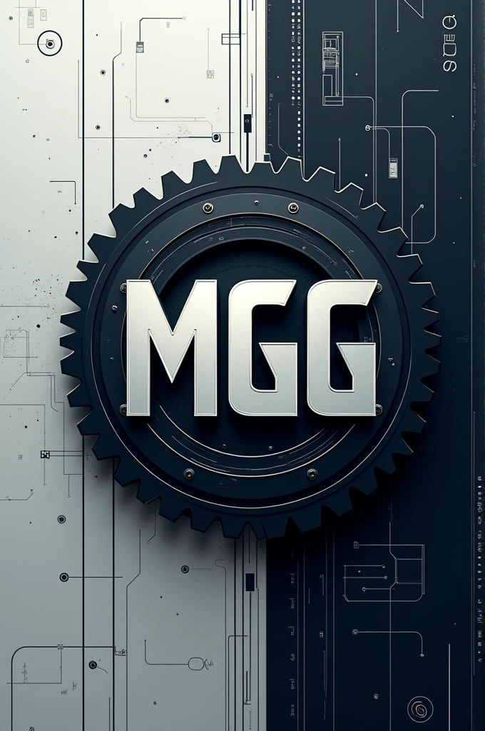 Create a mechanical engineering themed isotype with the initials MGG and corporate