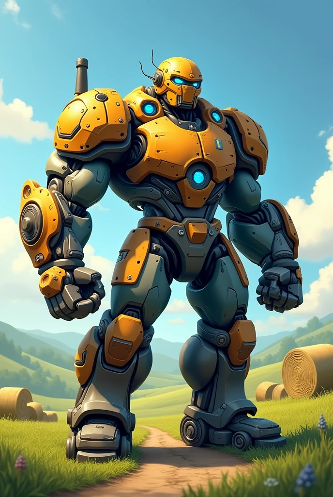 a mascot for the agricultural engineering course, based on a muscular tractor