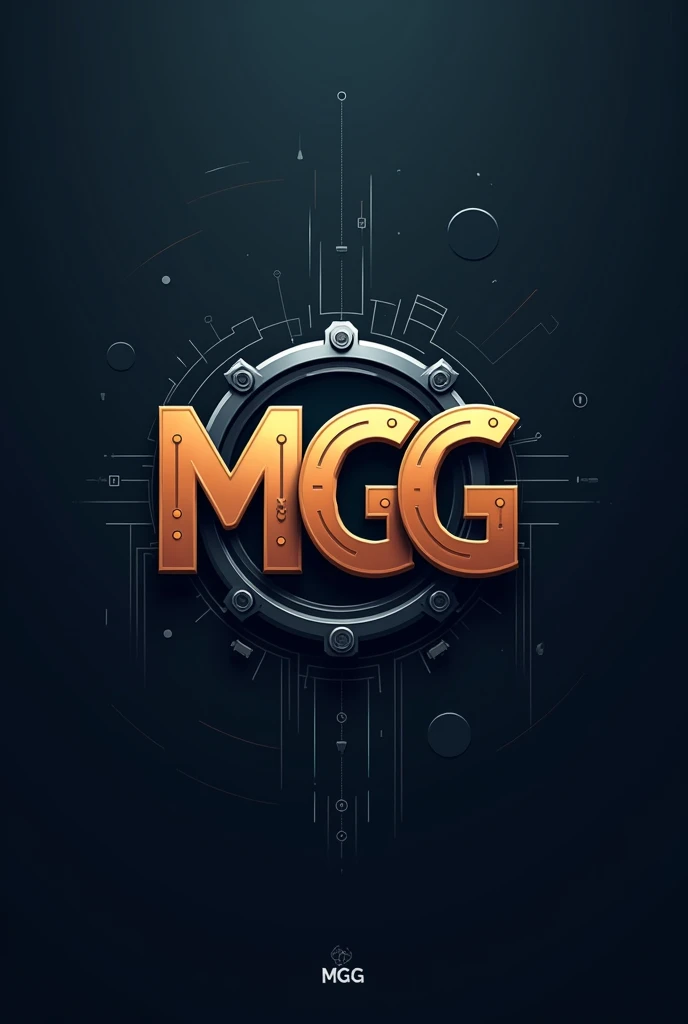 Create a mechanical engineering themed isotype with the initials MGG and corporate