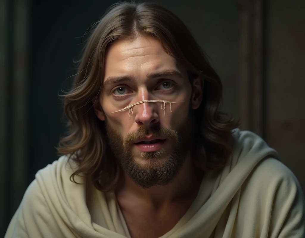 We need an image of Jesus with a runny nose
